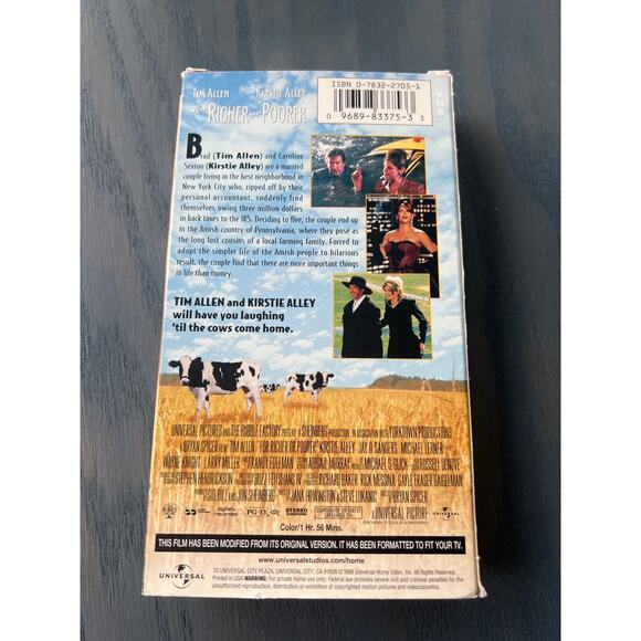 For Richer or Poorer Tim Allen Comedy Movie Vintage 1998 VHS Tape Pre-Loved - Picture 2 of 4